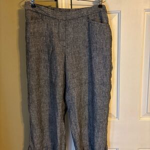 J. Jill love linen  Classic Wide Leg medium petite pants side zip and pockets